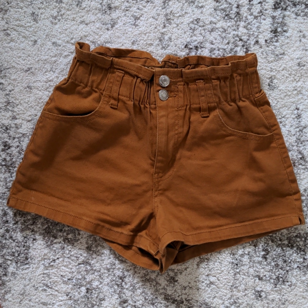 Paper bag waist shorts
